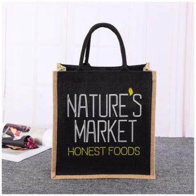 China Fashion of durable jute and canvas sack handle and shopping bag for sale