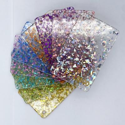 China Acrylic Transparent 3MM Sequins Glitter To Sprinkle Onion Powder Acrylic Gold Color PMMA/DIY Irregular Laser And Onion Powder Silver Pink Plexiglass for sale