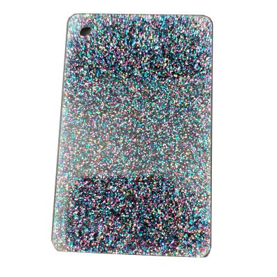 China 3MM Thickness Acrylic/PMMA Glitter Acrylic Sheet Multicolor Can Be Used For Key Chain/Ornament Desk Silver/Gold for sale