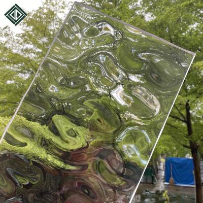 China Acrylic high transparent single-sided large water ripple running water rain pattern organic glass PMMA acrylic irregular pattern for sale