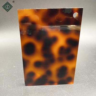 China Acrylic Cast Sheet Tortoise/Leopard PMMA/Plastic Amber Sheet for Hairpins Hair Accessories Hotel Supplies Bags DIY for sale