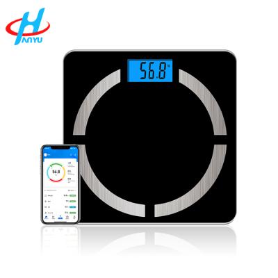 China New Bluetooth Cheap Plastic Glass Scale Multifunctional Personal Bathroom ABS +Tempered Platform Smart Body Fat Scale for sale