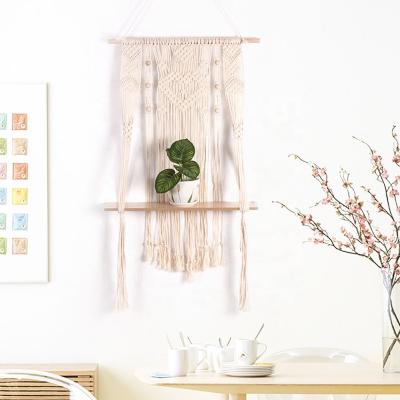 China Custom Storage Durable Durable Rope Neatly Tied Together Eco - Friendly Woven Wall Hanging Shelf for sale