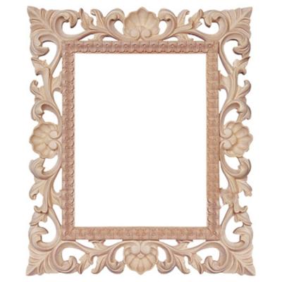 China Eco-friendly Furniture Decorative Parts Modern Mirror Frames Carved Wood Decorative Picture Photo Frame for sale