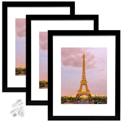 China Eco-friendly Wholesale Wooden Picture Picture Frame Black Rustic Wooden Picture Frames For Home Decor for sale