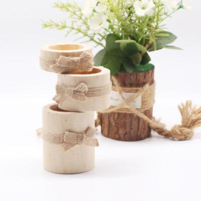 China New Products Eco - Friendly Wedding Decorative Tealight Holder Wooden Candle Holders Weddings For Home Decor for sale