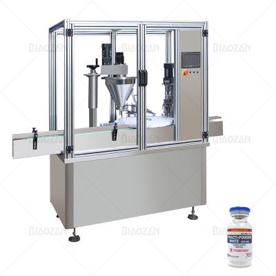 China No Bottle-No Fill Dusting Powder Bottle Washing Fully Automatic Rotary Filling Capping Machine for sale