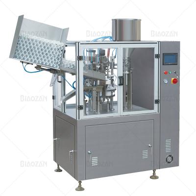 China Full Automatic Food Rotary Table Plastic Aluminum Soft Tube Filling And Sealing Machine For Toothpaste for sale