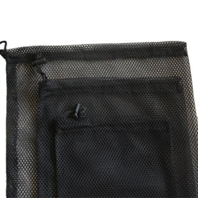 China Small Recyclable Black Nylon Mesh Drawstring Bag for sale