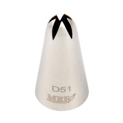 China Sustainable D51 5tooth Cake Decorating Tools Stainless Steel Cream Nozzles Icing Bakeware Nozzles Cupcake Nozzles Pastry Nozzles for sale