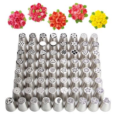 China Sustainable Russian 304 Stainless Steel Cake Spout Cake Icing Spout Set Decorating Sprinkler Tips Baking Tools for sale