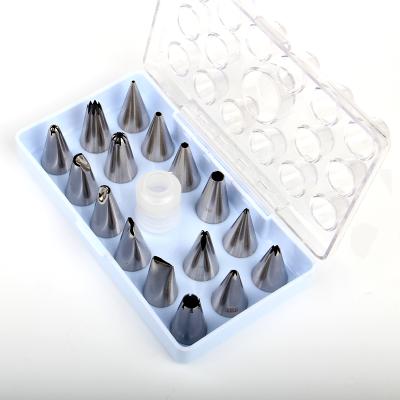 China 304 Stainless Steel Icing Nozzle Set 17pcs Cake Piping Nozzles Cake Decorating Nozzles Piping Tips Cake Baking Tool for sale