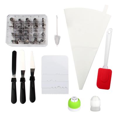 China Sustainable 32 Piece Cake Decorator Icing Spout Pastry Decorating Bag Set Cake Decorating Tool Kit for sale