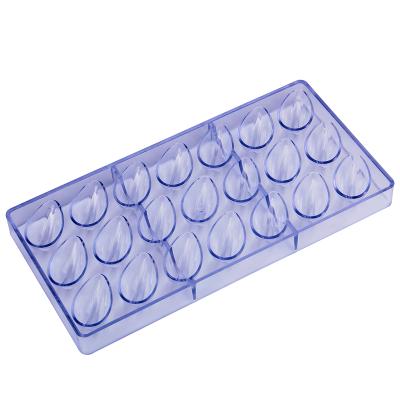 China Sustainable Almond Shape 21 Cavity Fondant Cake Candy Molds 3D Clear Plastic Chocolate Mold For Baking for sale