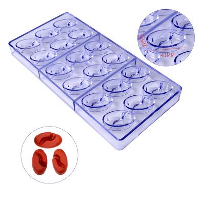 China Sustainable Oval Shape 18 Cavity Fondant Cake Candy Molds 3D Clear Plastic Chocolate Mold For Baking for sale