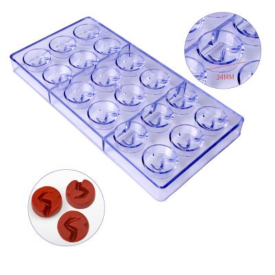 China Sustainable Round Shape 18 Cavity Fondant Cake Candy Molds 3D Clear Plastic Chocolate Mold For Baking for sale