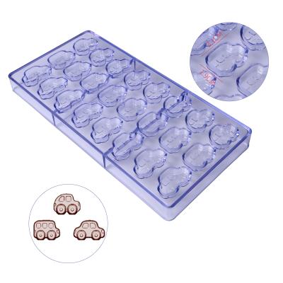 China Sustainable Plastic 3D Chocolate Mold Car Polycarbonate Mold Molde de policarbonato Para Chocolate Baking Tools for sale