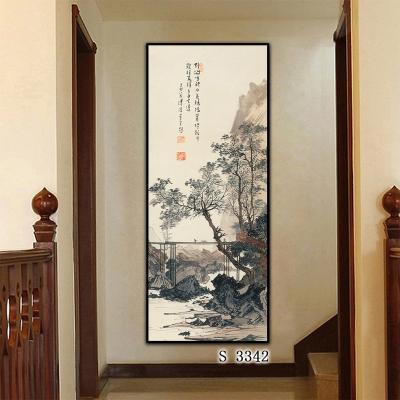 China Canvas Framed Prints Modern Traditional Chinese Ink Landscape Painting Art Wall Painting Modern Wall Art for sale