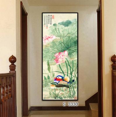 China Wall PicturesLiving Modern Floral Painting Room Framed Traditional Chinese Ink Flower Painting Prints for sale