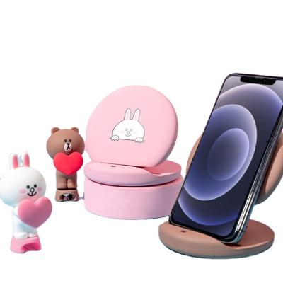 China Fast Free Shipping Mobile Phone/Earphone IP OEM Silicone Phone Charger Stand 10W Qi Adjustable Foldable Radio for sale