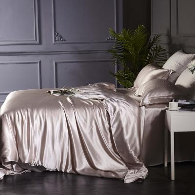 China Luxury And Superb Soft Mulberry Silk Bed Set Nondisposable Satin Bedding Set 4 Pcs for sale