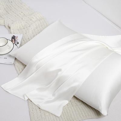 China Viable Plain Dyed Pillow Case 22 Momme Pattern And 100% Silk Material Silk Mulberry White Pillow Case for sale