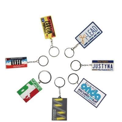 China Custom Logo Brand Rubber Gifts Keychain Gift with Keyring for sale