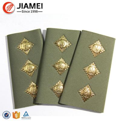 China On/ironed sewn on/adhesive on china factory custom military pvc metal soft shoulder pads for military uniform for sale