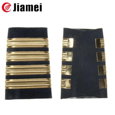 China On/ironed sewn on/adhesive on military epaulette Customs officer epaulette rank military uniform fabric for sale