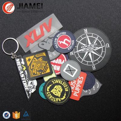 China Jiamei Viable Custom Private Label 3D Logo Garment Soft PVC Rubber Patch Labels For Apparel for sale