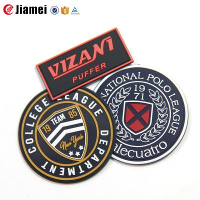 China Viable Name Logo 3D Adhesive Label Rubber Patch for sale