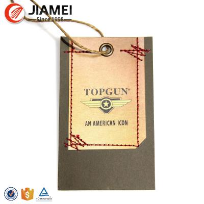 China Sustainable Customized New Design Cardboard Paper Hangtag For Clothing for sale