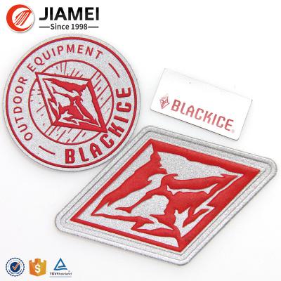 China Custom PVC Viable Logo Embossed Reflective Garment Label /Patch/Tag for sale