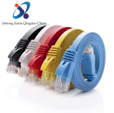 China Factory Price 1m 2m 3m Rj45 Flat Copper Network Cable Patch Cord Cat6 Flat Cable zu verkaufen