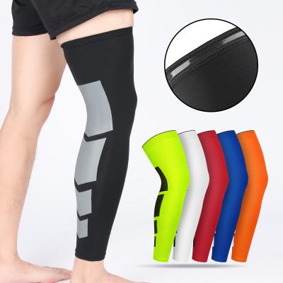 China Sports Universal Silicone Knee Support Brace Protector Leg Sleeve Non-slip Knee Protector Long for sale