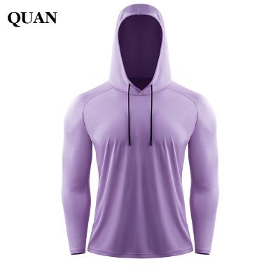 China Breathable Men's Sunproof Clothes Training Use Hoodies Sun-protector Quick-drying Loose Bodybuilding Clothing Casual Long Sleeve for sale