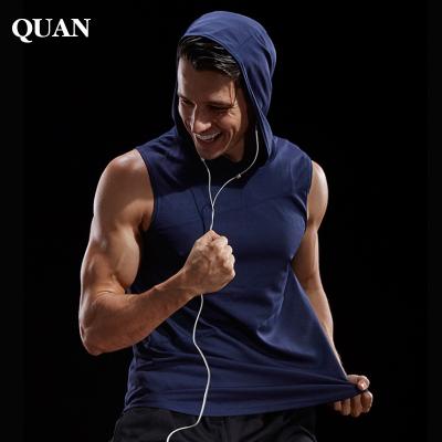 China Wholesale High Quality Breathable Muscle Gym Bodybuilding Sports Men's Sleeveless Hoodies Mesh Workout Hooded Tank Tops For Men Invest for sale