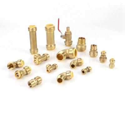 China Hailiang quick push brass fitting fit connect push fit brass pushing fit fittings reduction for sale