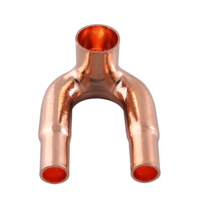 China Home Way L Type Fit Air Conditioner L Tee Pipe Copper Tee Hailiang Copper 3 Fittings For Refrigeration for sale