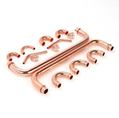 China Hailiang Home Air Conditioner Copper Pipe Fittings U-tube y Share Tee Refrigeration Copper Fittings for sale