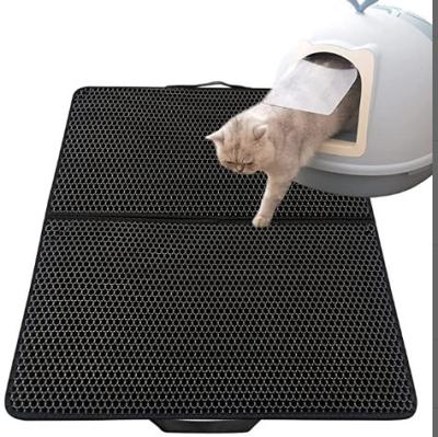 China Cat Sand Shovel Box New Trend Cool Box Amazon Layer Double Sand Mat Pet Foldable Eva Cat Garbage Protection for sale