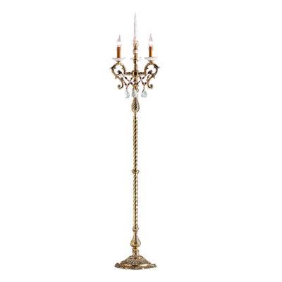 China European floor lamp living room background bedroom bedside lamp French copper luxury crystal corridor for sale