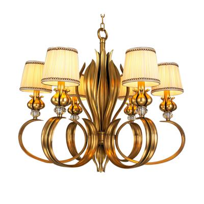 China Luxury French Copper Corridor To Ceiling Postmodern European Pendent Lamp Living Room Background Bedroom Bedside Lamp 6 for sale