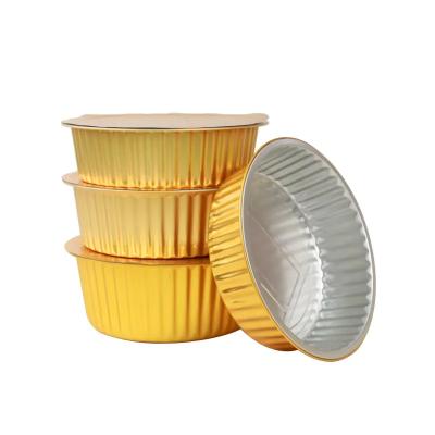 China Eco-friendly Food Grade Aluminum Foil Baking Cups With Lids 125ml Aluminum Foil Cupcake Liners Cups With Lids Disposable Aluminum Foil Baking Cake Cup for sale