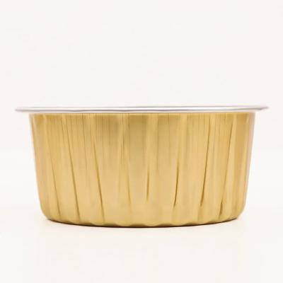 China Food Grade 125ML Gold Disposable Aluminum Cup Round Small Aluminum Foil Container for sale