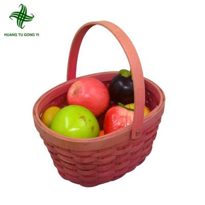 China Wholesale Huangtu China Round PET Opp Bag Bamboo Basket Vegetable Storage Basket Supplier Handmade Christmas Easter Festival Food Decoration Eggs for sale