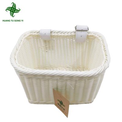 China Durable Handmade Woven Huangtu Rattan Bicycle Willow Basket Wicker Bike Baskets Wicker Basket for sale