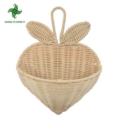 China Huangtu manufacturers direct sales transient wholesale simulation rose wall hanging flower rattan flower hanging basket for sale