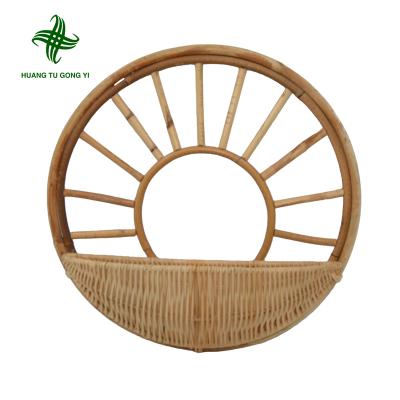 China Huangtu Woven Rattan Storage Basket Eco-friendly Portable Hanging Flower Baskets With Handles Fruit Vegetable Toys Home Office Organizer for sale