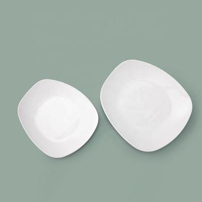 China Viable price strong eramic good hotel wholesale solid eramic good hotel supply food grade porcelain tableware manufacturer white color china dinnerware set for sale